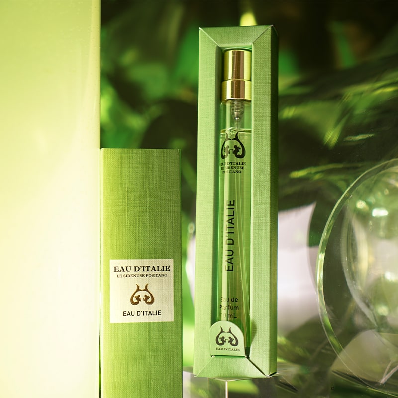 Eau d'Italie Eau de Parfum Travel Spray showing bottle in open box