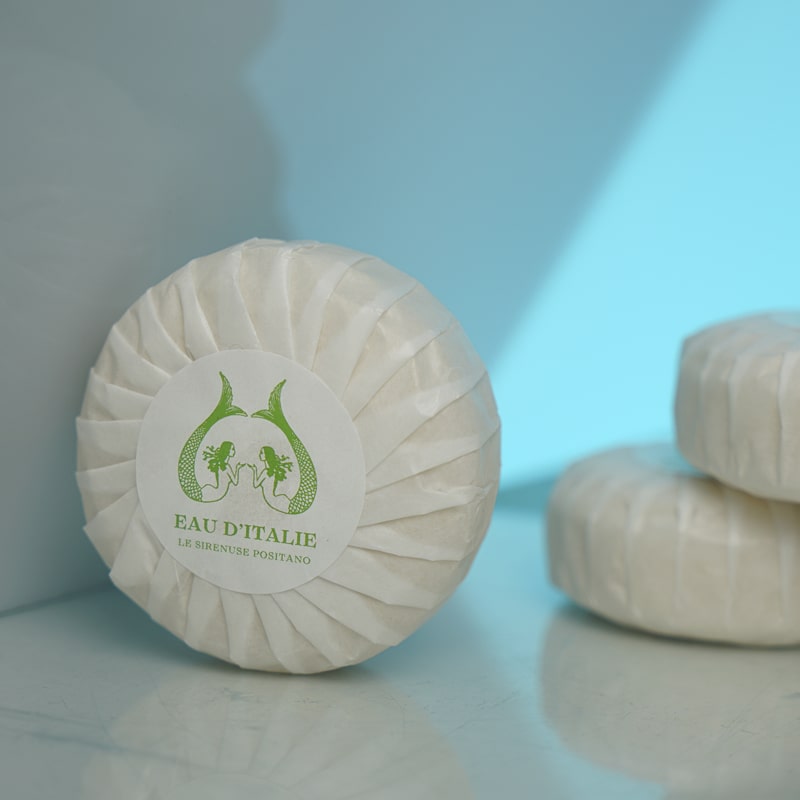 Eau d'Italie Scented Soap (3 x 100 g) round soaps shown wrapped