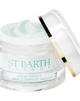 Ligne St. Barth Cream Mask with Green Clay and Pineapple 50 ml with lid off to the side